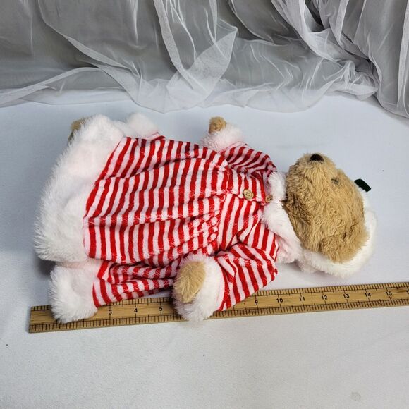 Hobby Lobby Christmas Bear Red White Stripe Dress Soft Stuffed Plush Animal 13" - Picture 9 of 9